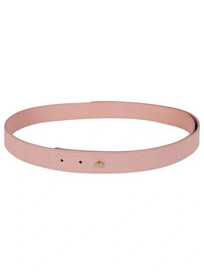 Shop Agnona Logo Embossed Pebbled Belt In Pink