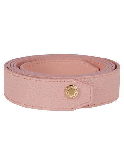Shop Agnona Logo Embossed Pebbled Belt In Pink