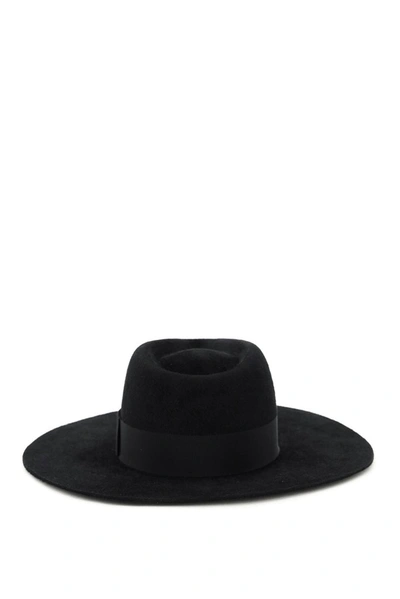 Shop Ruslan Baginskiy Crystal And Pearl Strap Fedora Hat In Black