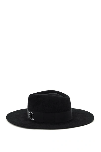 Shop Ruslan Baginskiy Crystal And Pearl Strap Fedora Hat In Black