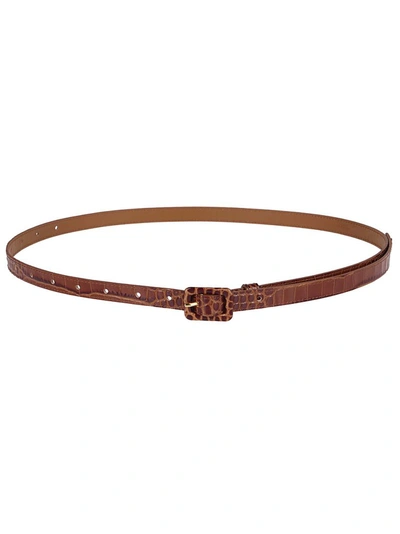 Shop Agnona Embossed Buckle Belt In Brown