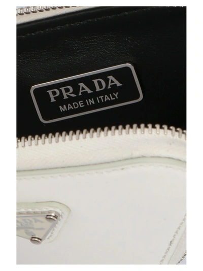 Shop Prada Snap Hooked Triangle Mini Pouch In White