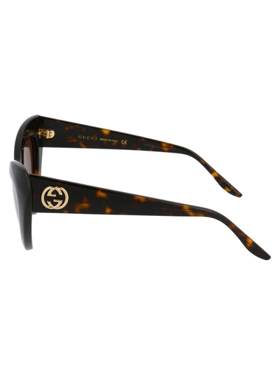 Shop Gucci Eyewear Cat Eye Frame Sunglasses In Multi