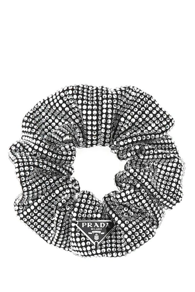 Shop Prada Rhinestone Embellished Scrunchie In Multi