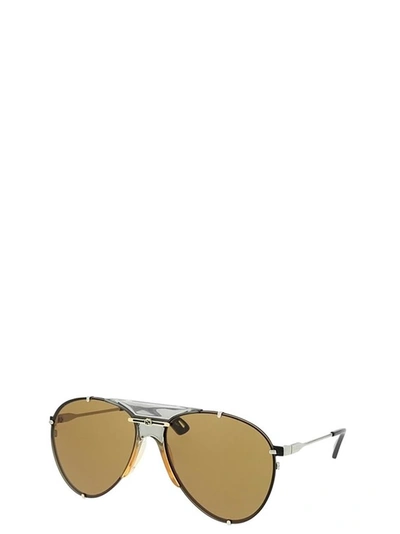 Shop Gucci Eyewear Aviator Sunglasses In Silver