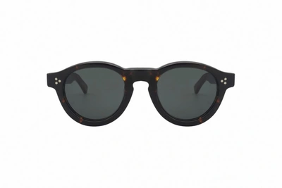 Shop Lesca Gaston Round Frame Sunglasses In Multi