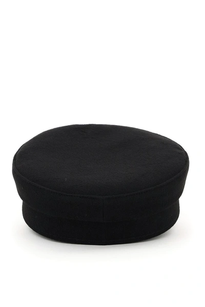 Shop Ruslan Baginskiy Crystal Embellished Baker Boy Hat In Black