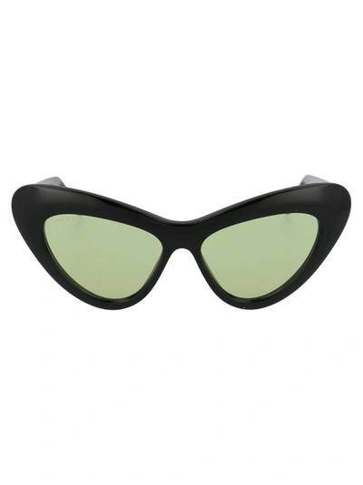 Shop Gucci Eyewear Cat Eye Frame Sunglasses In Black