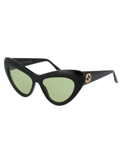 Shop Gucci Eyewear Cat Eye Frame Sunglasses In Black