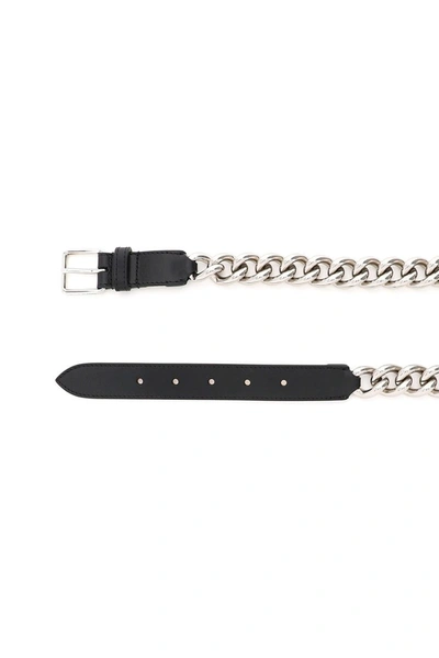 Shop Alexander Mcqueen Chain Buckle Belt In Black