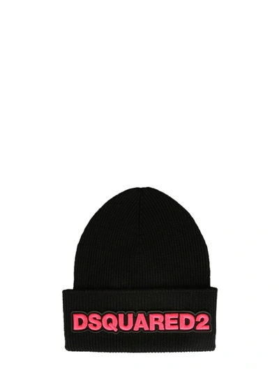 Shop Dsquared2 Logo Patch Beanie In Black
