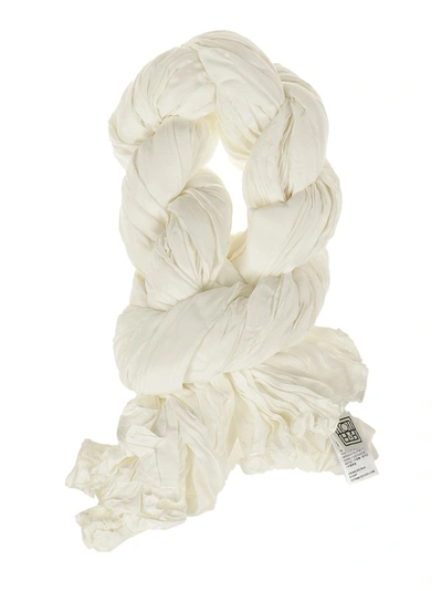 Shop Totême Crinkled Scarf In White