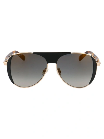 Shop Jimmy Choo Eyewear Rave Aviator Sunglasses In Gold