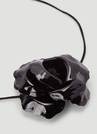 Shop Saint Laurent Cemellia Choker Necklace In Black
