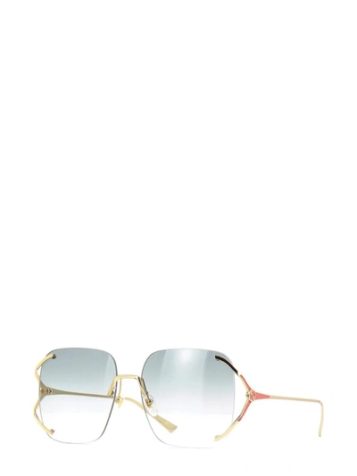 Shop Gucci Eyewear Square Frame Sunglasses In Gold