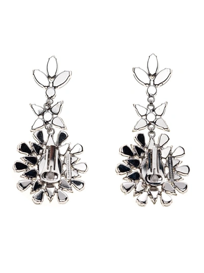 Shop Alessandra Rich Crystal Embellished Earrings In Silver