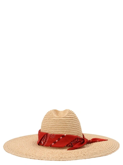 Shop Alanui San Antonio Bandana Detail Hat In Beige