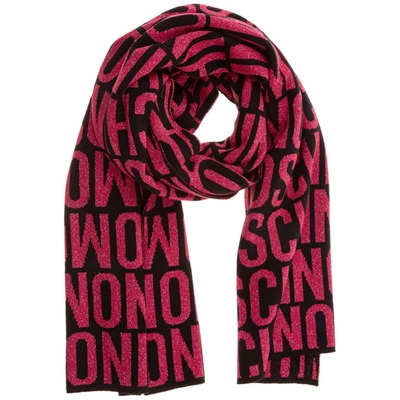 Shop Moschino Allover Logo Glitter Scarf In Multi