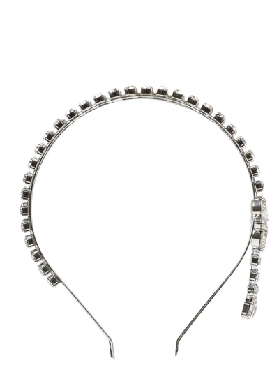 Shop Alessandra Rich Crystal Embellished Headband In Silver