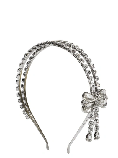 Shop Alessandra Rich Crystal Embellished Headband In Silver