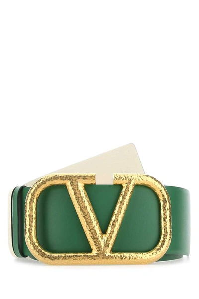 Shop Valentino Vlogo Signature Belt In Green