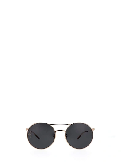 Shop Gucci Eyewear Round Frame Sunglasses In Gold