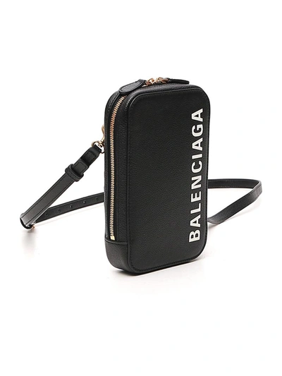 Shop Balenciaga Cash Phone Holder In Black