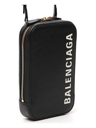 Shop Balenciaga Cash Phone Holder In Black