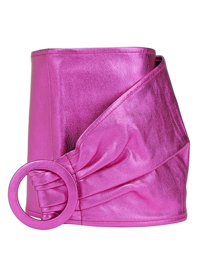 Shop Attico Metallic Buckle Fastening Waist Belt In Pink