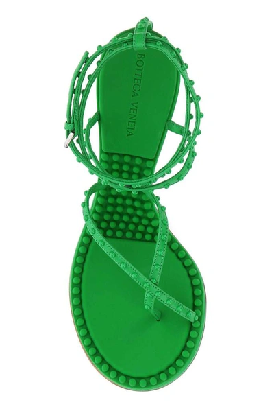 Shop Bottega Veneta Studded Strap Sandals In Green