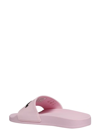 Shop Balenciaga Logo Printed Slides In Pink