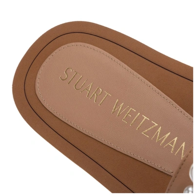 Shop Stuart Weitzman Pearl Embellished Slip In Brown