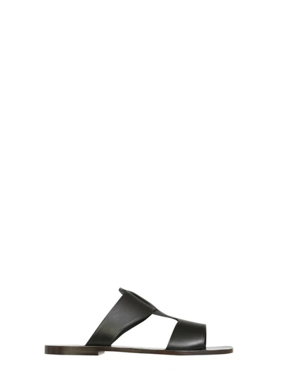 Shop Lemaire Strap Flat Sandals In Black