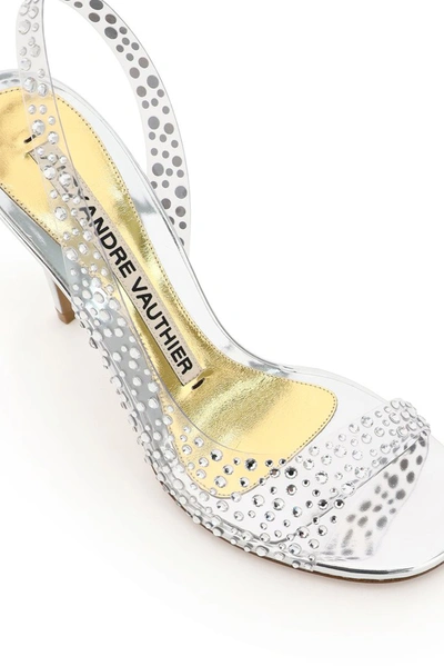 Shop Alexandre Vauthier Clara Embellished Sandals In Silver