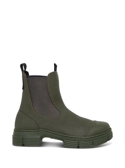 Shop Ganni City Chelsea Boots In Green