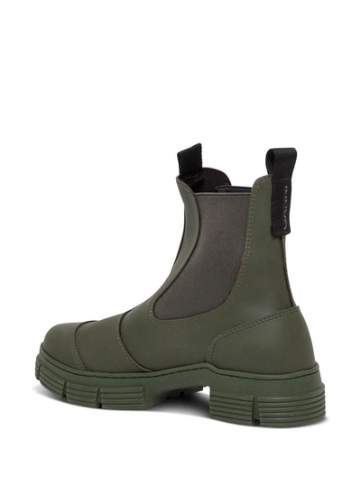 Shop Ganni City Chelsea Boots In Green