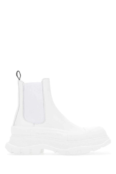 Shop Alexander Mcqueen Tread Slick Chelsea Boots In White
