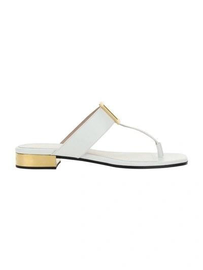 Shop Balmain B Appliqué Sandals In White