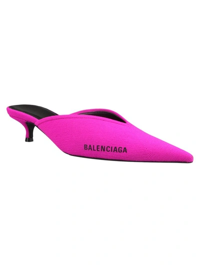 Shop Balenciaga Knife Knit Mules In Pink