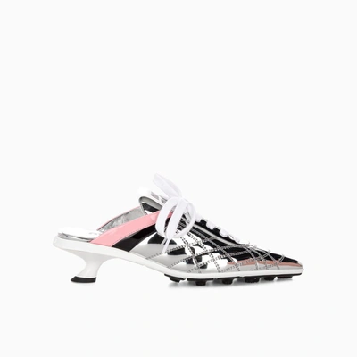 Shop Miu Miu Pointed Toe Sneaker Pumps In Silver