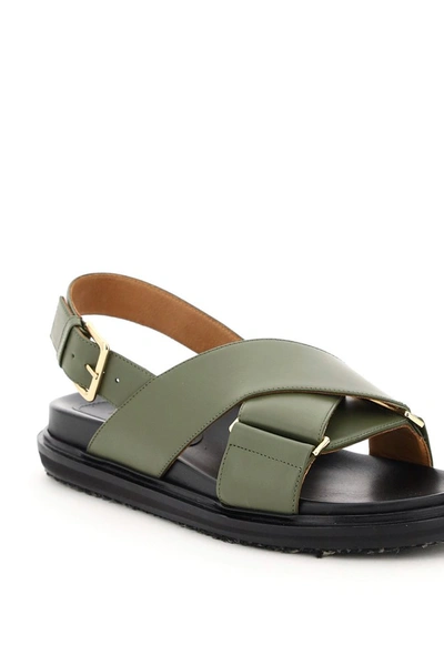 Shop Marni Criss-cross Fussbett Sandals