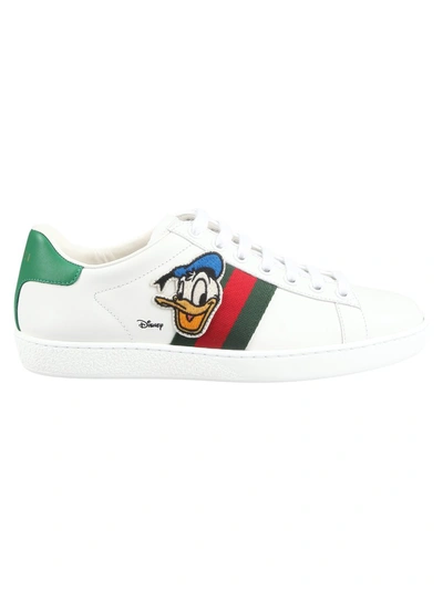 Shop Gucci X Disney Donald Duck Ace Sneakers In White