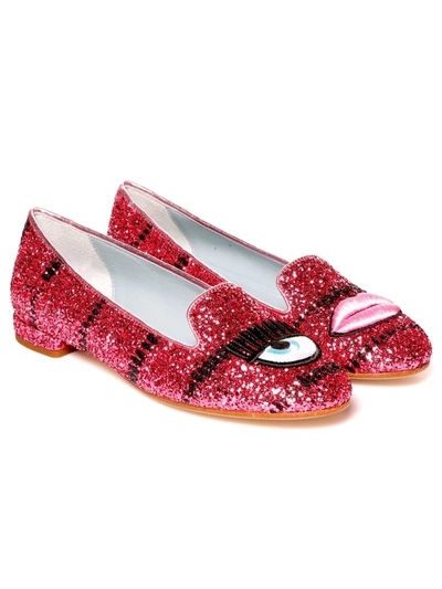 Shop Chiara Ferragni Glitter Loafers In Multi