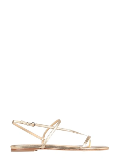 Shop Aeyde Aeydē Anna Square Toe Sandals In Gold