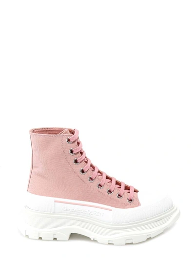 Shop Alexander Mcqueen Tread Slick Boots In Pink
