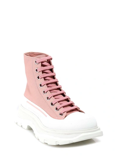 Shop Alexander Mcqueen Tread Slick Boots In Pink