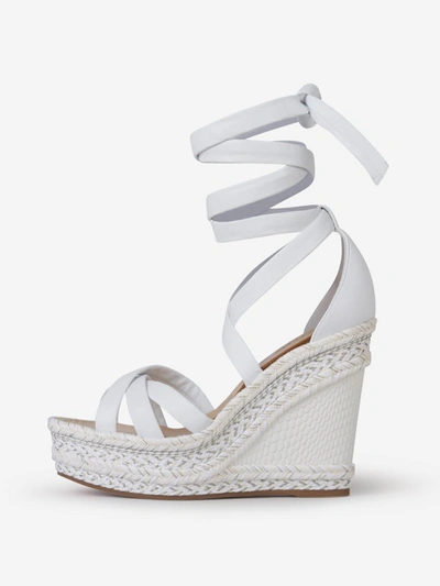 Shop Christian Louboutin Lagoadonna Wedge Sandals In White