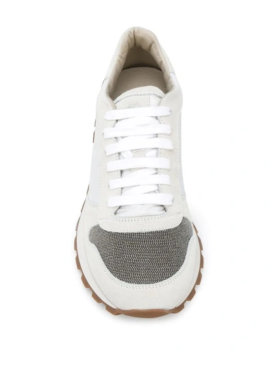 Shop Brunello Cucinelli Round Toe Lace-up Sneakers
