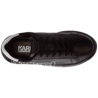 Shop Karl Lagerfeld Logo Print Lace In Black