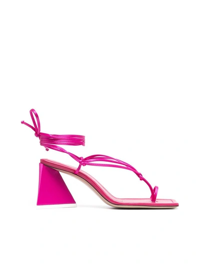 Shop Attico The  Strapped Thong Sandals In Pink